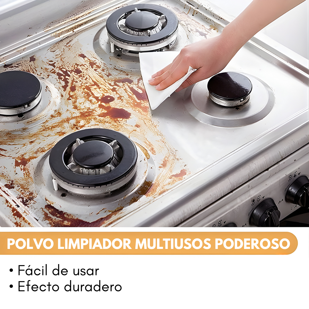 POLVO LIMPIADOR MULTIUSOS PODEROSO – Limpieza extrema, manchas fuera y brillo inmediato sin esfuerzo