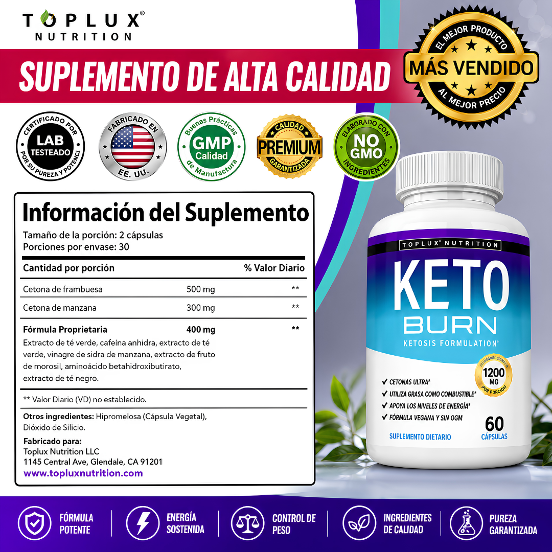 KETO BURN TOPLUX SUPLEMENTO – Apoyo keto para energía diaria