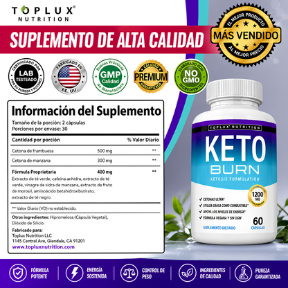 KETO BURN TOPLUX SUPLEMENTO – Apoyo keto para energía diaria