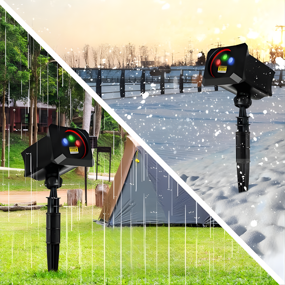 PROYECTOR NAVIDEÑO A PRUEBA DE AGUA – Iluminación festiva sin límites, incluso bajo la lluvia