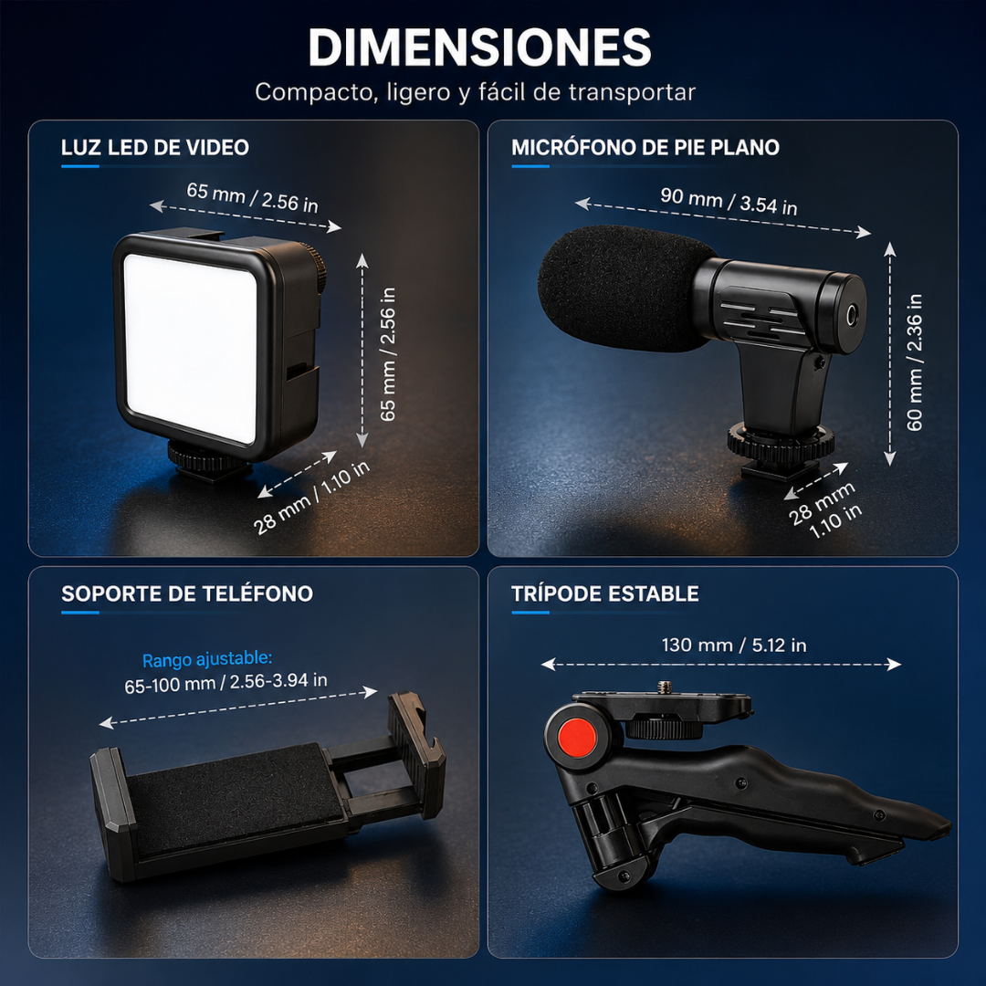KIT CREACIÓN DE CONTENIDO – Producciones más profesionales, mejor imagen y audio en cualquier lugar