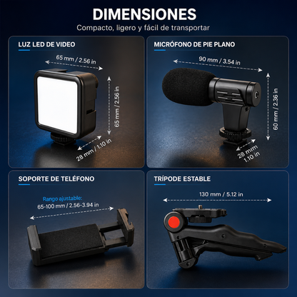 KIT CREACIÓN DE CONTENIDO – Producciones más profesionales, mejor imagen y audio en cualquier lugar