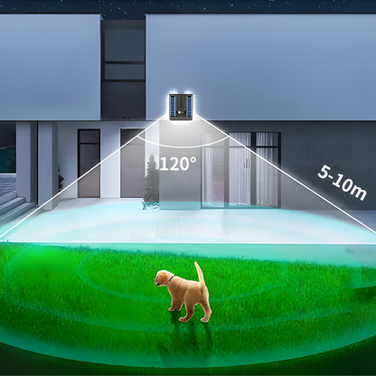 LÁMPARA DE PARED SOLAR CON SENSOR DE MOVIMIENTO – Iluminación automática, ahorro energético y seguridad exterior