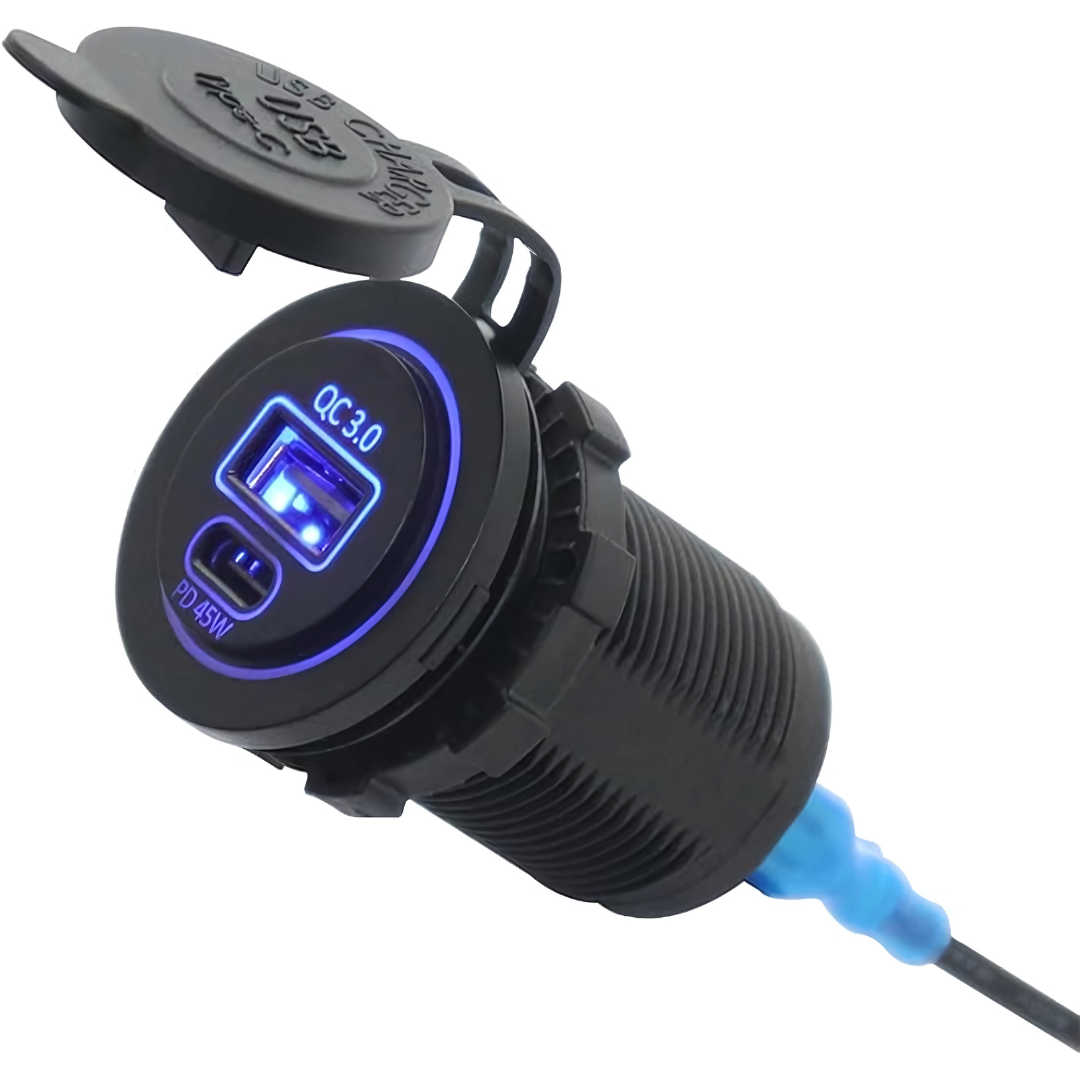 ADAPTADOR DE CARGADOR DE AUTO (1USB,1C) – Carga rápida y segura mientras conduces