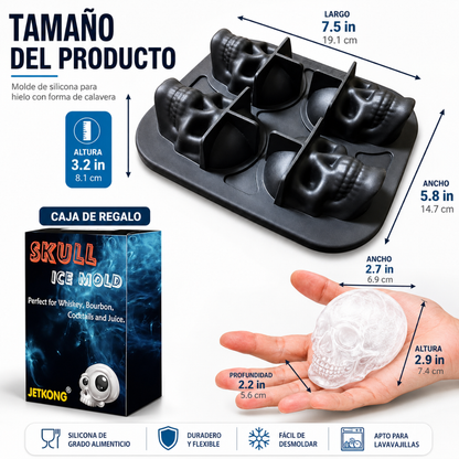 MOLDE DE HIELO CRÁNEO (PACK x2) – Hielos 3D para bebidas más llamativas y originales