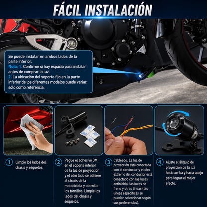 PROYECTOR DE ALAS MOTO - Lujo visual sobre ruedas