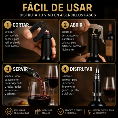 SET ACCESORIOS DE VINO – Sirve y conserva mejor