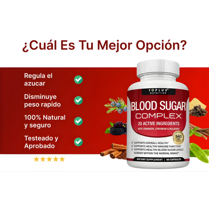 BLOOD SUGAR — Equilibrio natural del azúcar, energía estable y sin los altibajos que cansancio te dejan