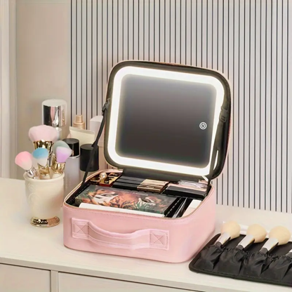 COSMETIQUERA CON ESPEJO LED — Tu mini beauty studio portátil