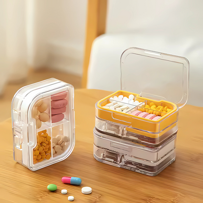 PASTILLERO Y CORTADOR – Organiza, divide y lleva tus medicamentos con total comodidad