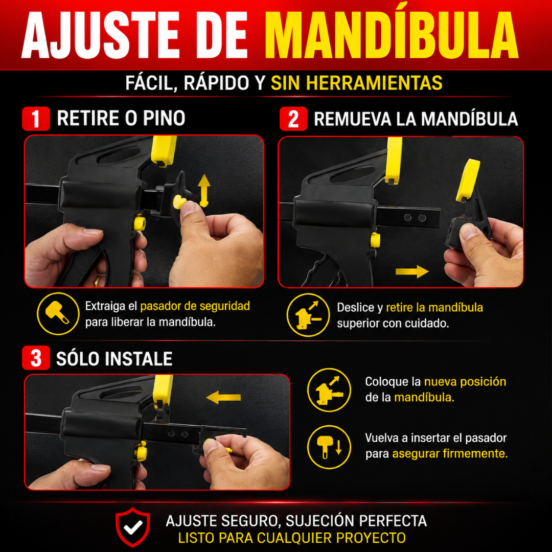 PINZA DE APRIETE – Sujeción firme y práctica al instante