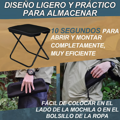 BANCO PLEGABLE — Lo usas una vez y luego lo llevas a todas partes