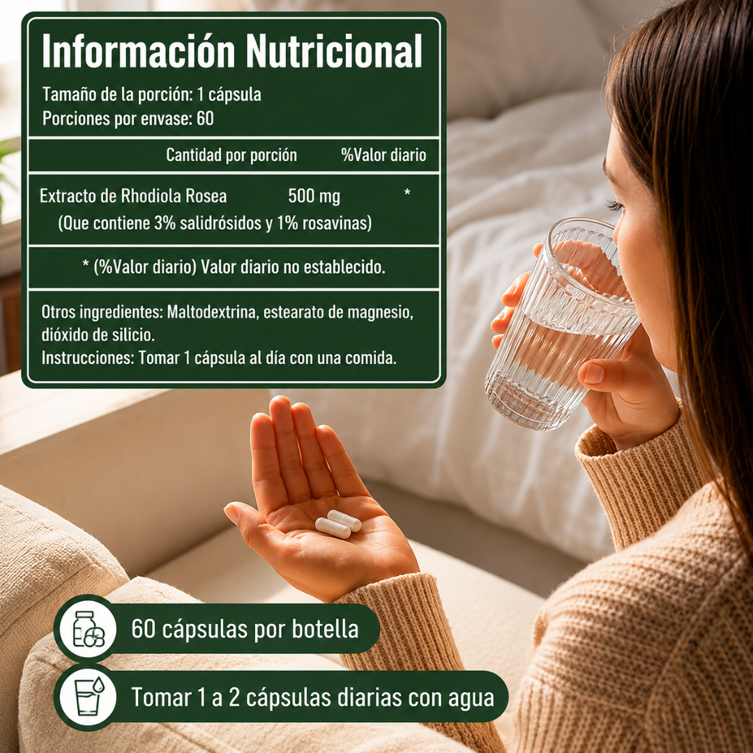 FLORAVIVA RHODIOLA ROSEA – Energía mental, resistencia al estrés y enfoque para rendir mejor cada día