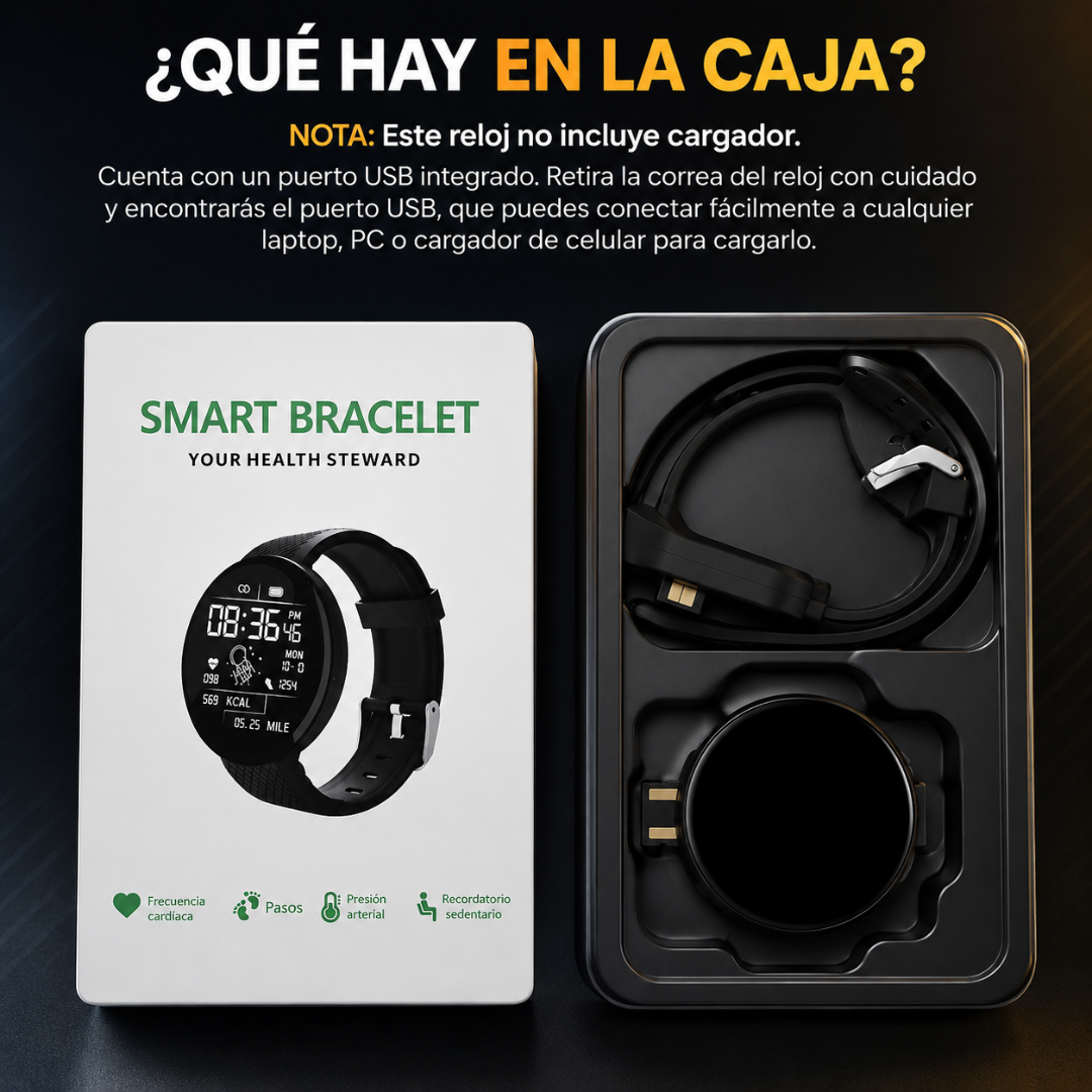 SMART BRACELET REDONDO – Actividad y conexión diaria