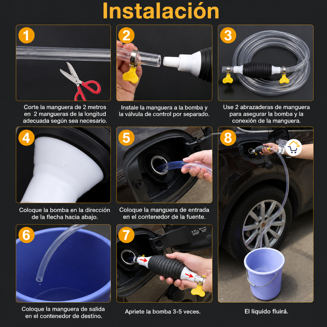 BOMBA MANUAL DE COMBUSTIBLE DE 1M – Transferencia segura sin succionar