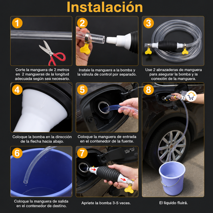 BOMBA MANUAL DE COMBUSTIBLE DE 1M – Transferencia segura sin succionar
