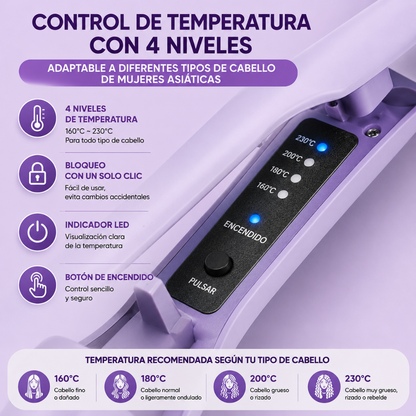 RIZADOR DE CABELLO ONDULADO – Ondas definidas y naturales en minutos, sin complicarte