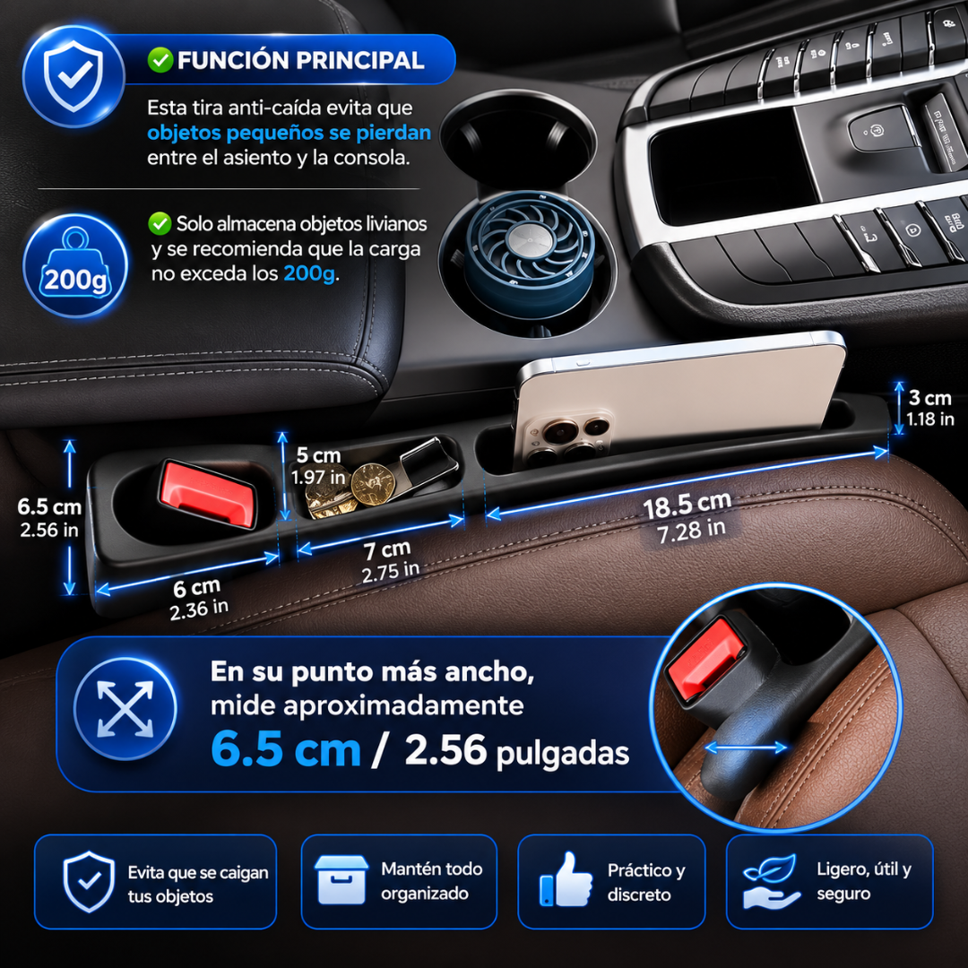 TIRAS RELLENADORAS PARA AUTO – Evita caídas entre asientos