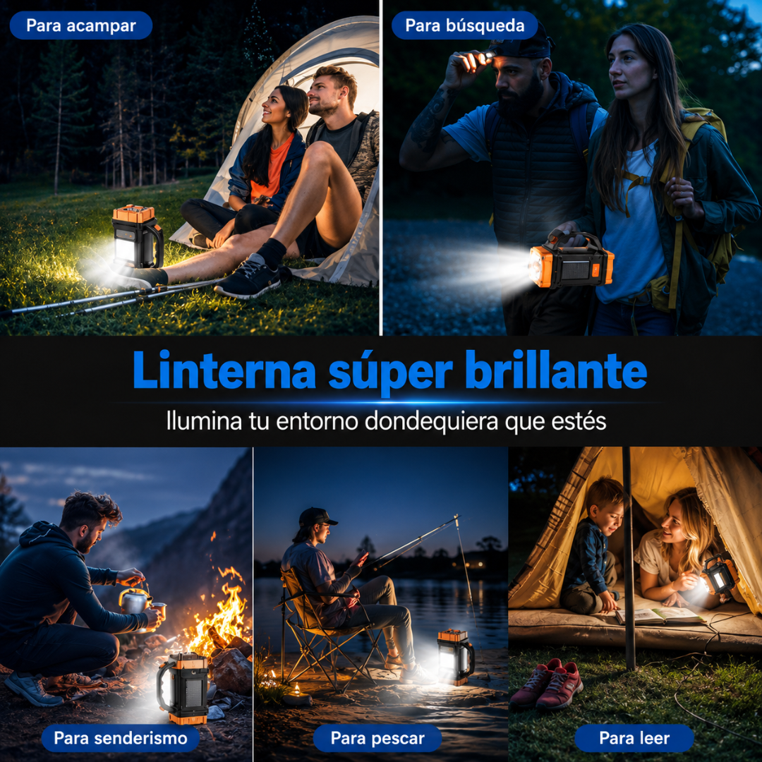 LINTERNA LED RECARGABLE – Iluminación potente y carga auxiliar para cualquier emergencia