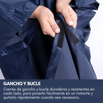 CAPA IMPERMEABLE – Protección total bajo la lluvia con máxima visibilidad y comodidad