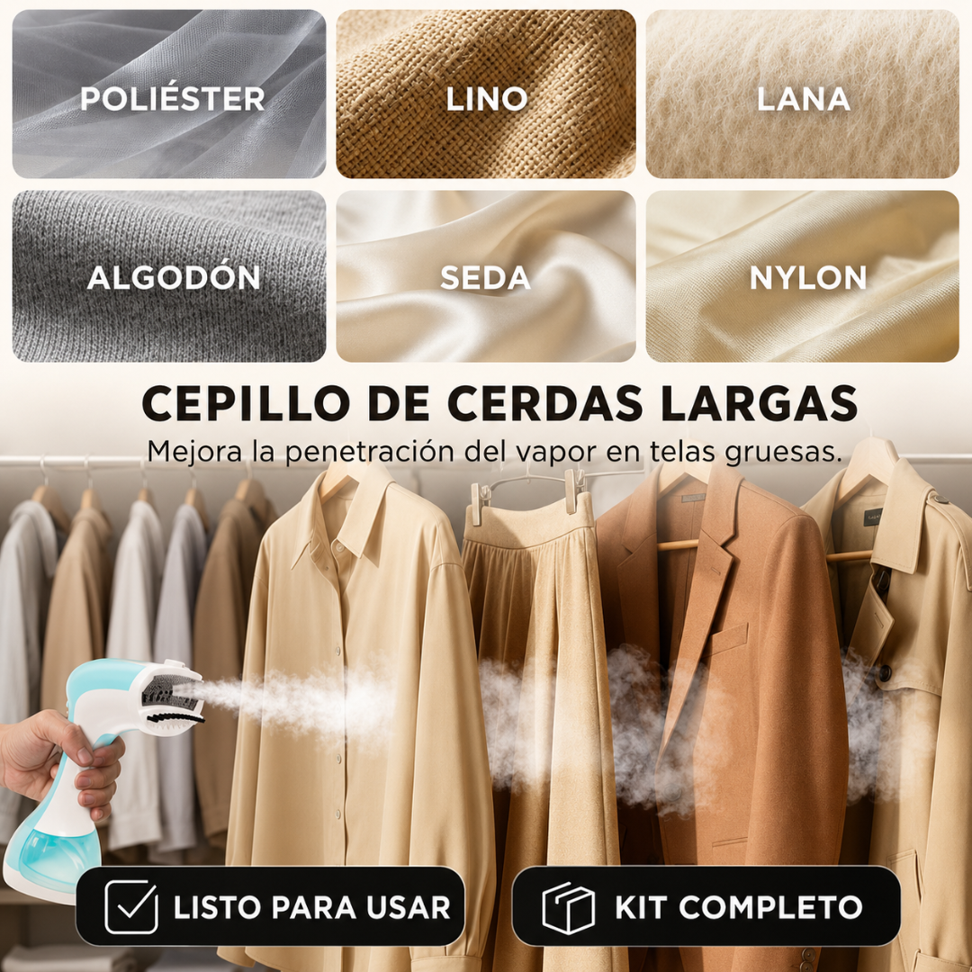 PLANCHA A VAPOR — Ropa lista en minutos, sin tabla ni esfuerzo