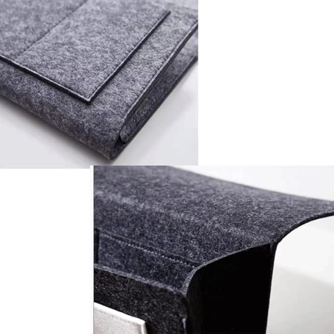 CARPETA DE FELPA GRIS OSCURO – Comodidad, orden y estilo al alcance de tu cama