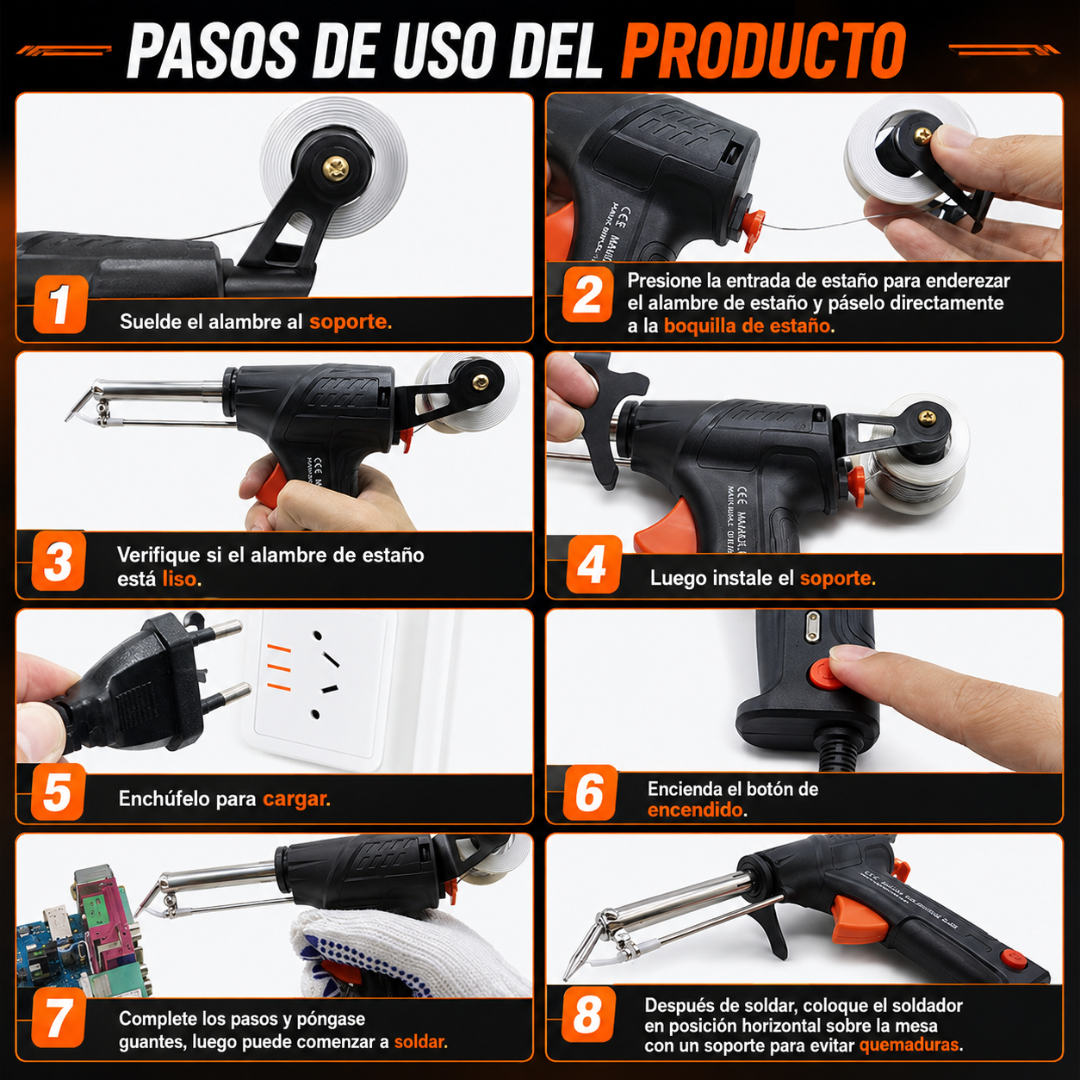 PISTOLA DE SOLDAR – Repara circuitos, cables y piezas pequeñas con precisión técnica