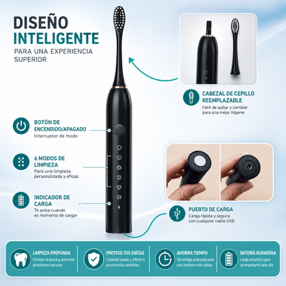 CEPILLO DENTAL ELÉCTRICO RECARGABLE X-3 – Limpieza diaria más profunda, práctica y constante