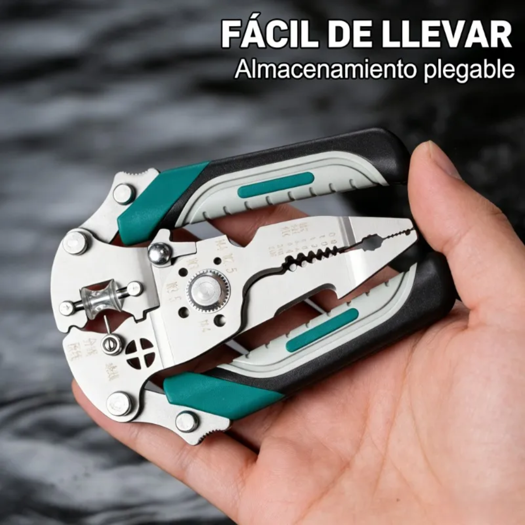 ALICATE PLEGABLE MULTIFUNCIONAL — 18 herramientas en una sola, plegada en el bolsillo y lista para cualquier trabajo