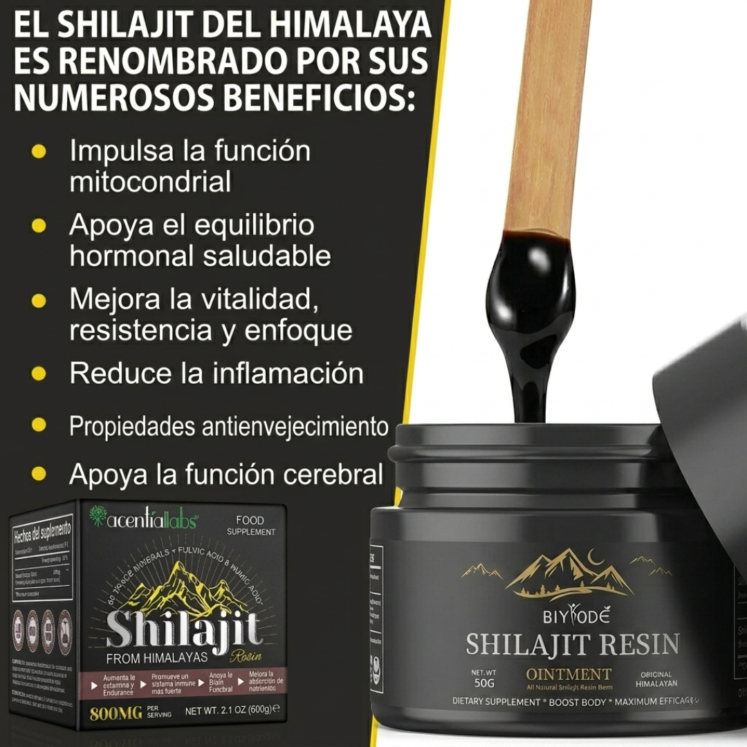 RESINA SHILAJIT PURA DEL HIMALAYA — Energía vital, resistencia y potencia máxima