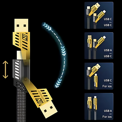 Cable Multiuso 4 en 1 con Carga Rápida | Alta Velocidad y Durabilidad – Potencia y versatilidad en un solo cable