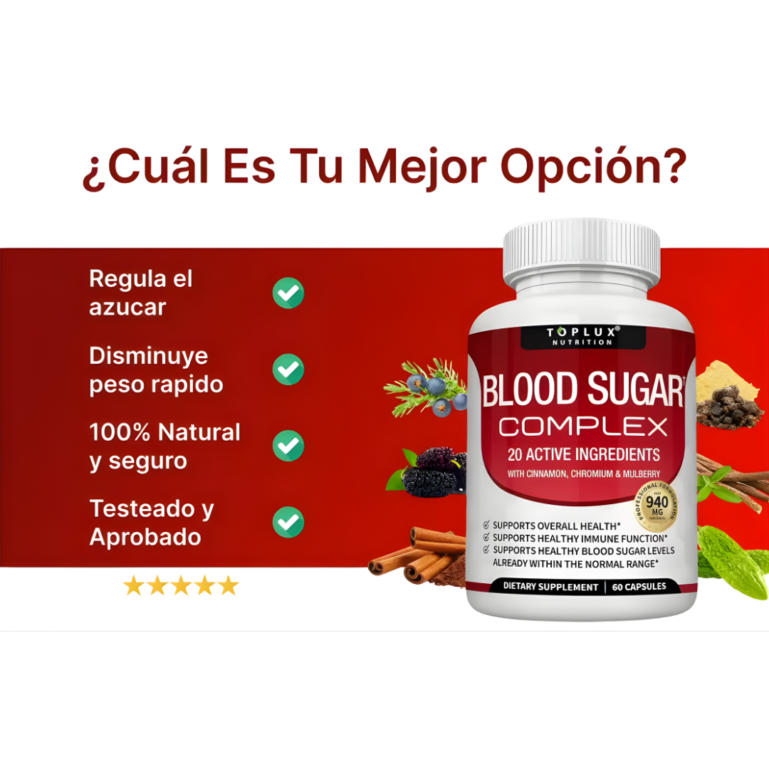 BLOOD SUGAR COMPLEX – Equilibrio diario, energía estable y apoyo natural a tus niveles de azúcar