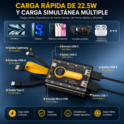 CARGADOR PORTÁTIL DE 10000 MAH – Energía para varios dispositivos