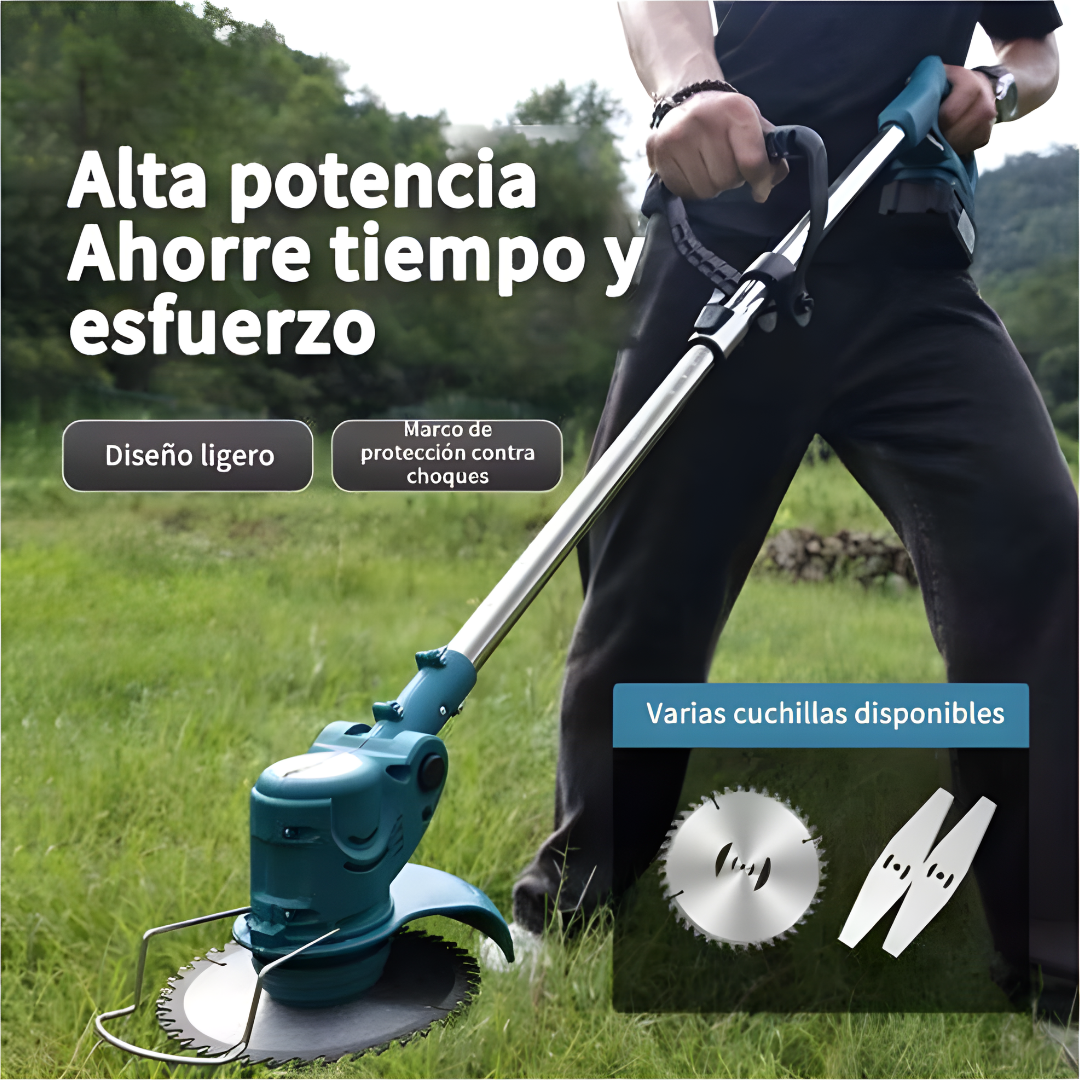 CORTADOR DE CÉSPED INALÁMBRICO — Corta maleza, pasto y arbustos sin cable, sin gasolina y sin llamar a nadie