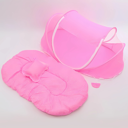 CUNA PORTÁTIL CON MALLA Y COLCHÓN PLEGABLE – Comodidad y seguridad para tu bebé