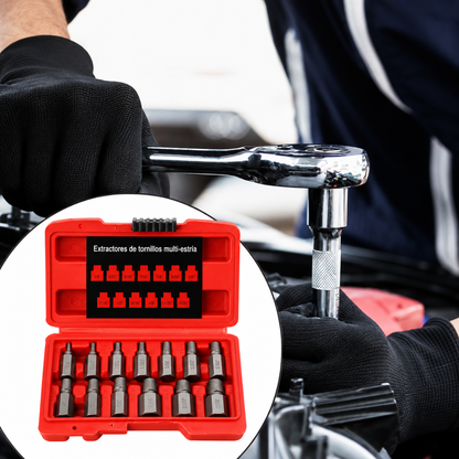 KIT DE EXTRACTORES DE TORNILLOS — Saca tornillos pelados y rotos sin fuerza