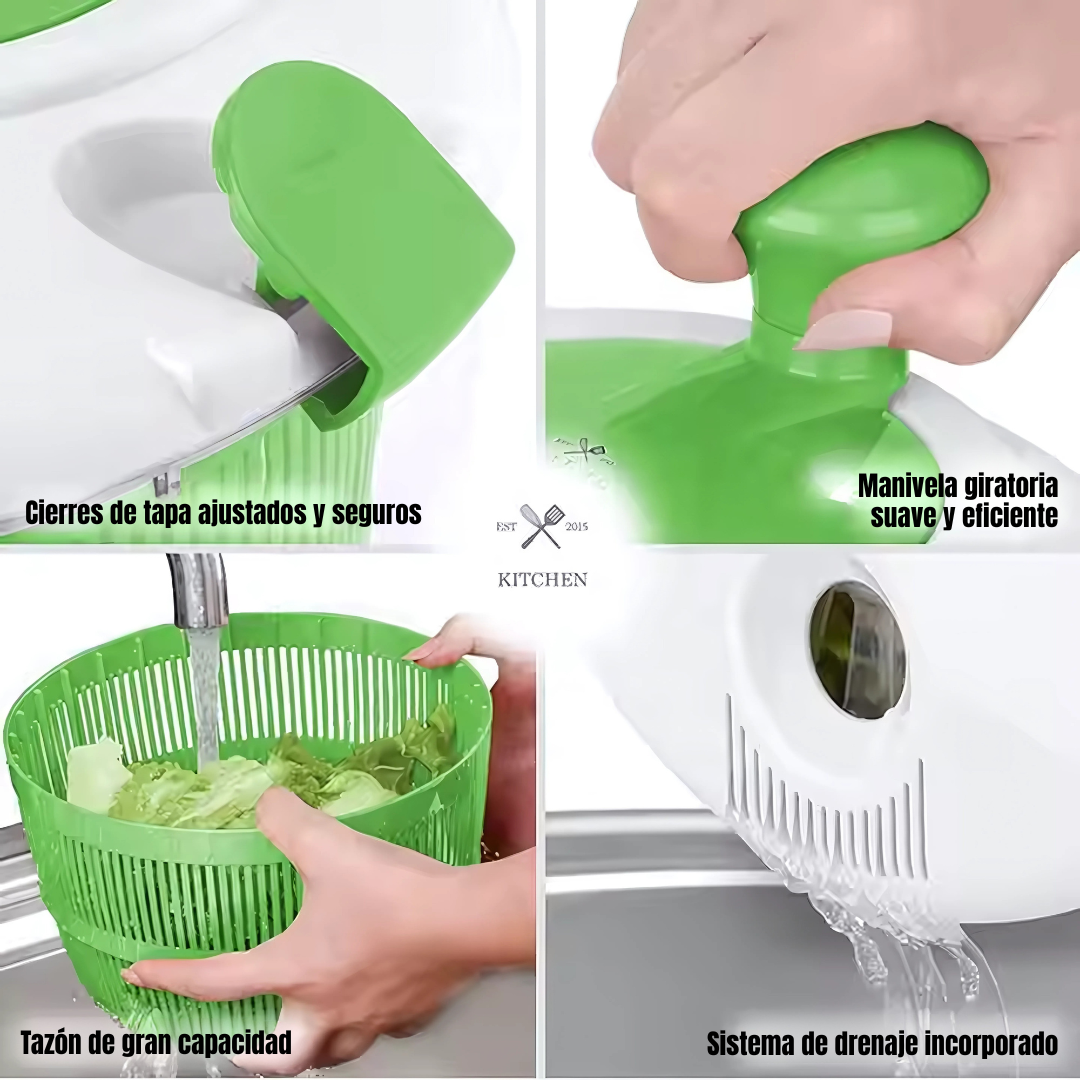 SALAD SPINNER EVERYDAY – Verduras frescas y secas en segundos sin esfuerzo