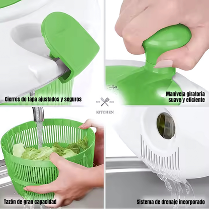 SALAD SPINNER EVERYDAY – Verduras frescas y secas en segundos sin esfuerzo