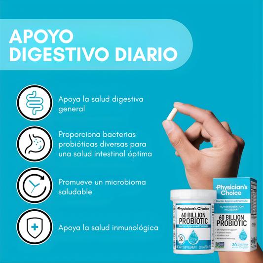 60 BILLIONS PROBIOTICS – Equilibrio intestinal, digestión diaria y bienestar desde el interior