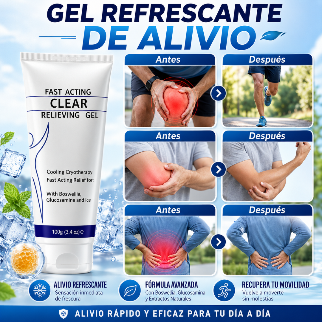 GEL PAIN RELIEF - CLEAR ZAL FAST – Alivio tópico refrescante para músculos, articulaciones y zonas sensibles