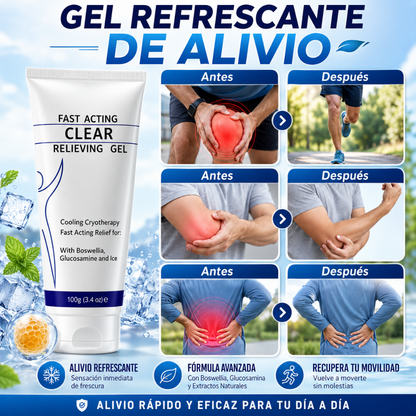 GEL PAIN RELIEF - CLEAR ZAL FAST – Alivio tópico refrescante para músculos, articulaciones y zonas sensibles