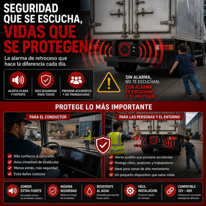 ALARMA DE RETROCESO – Alerta sonora para maniobras