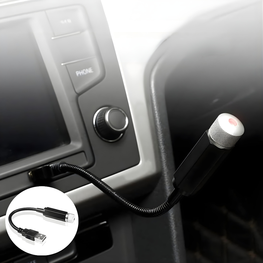 PROYECTOR LED USB — El ambiente de lujo que transforma cada trayecto