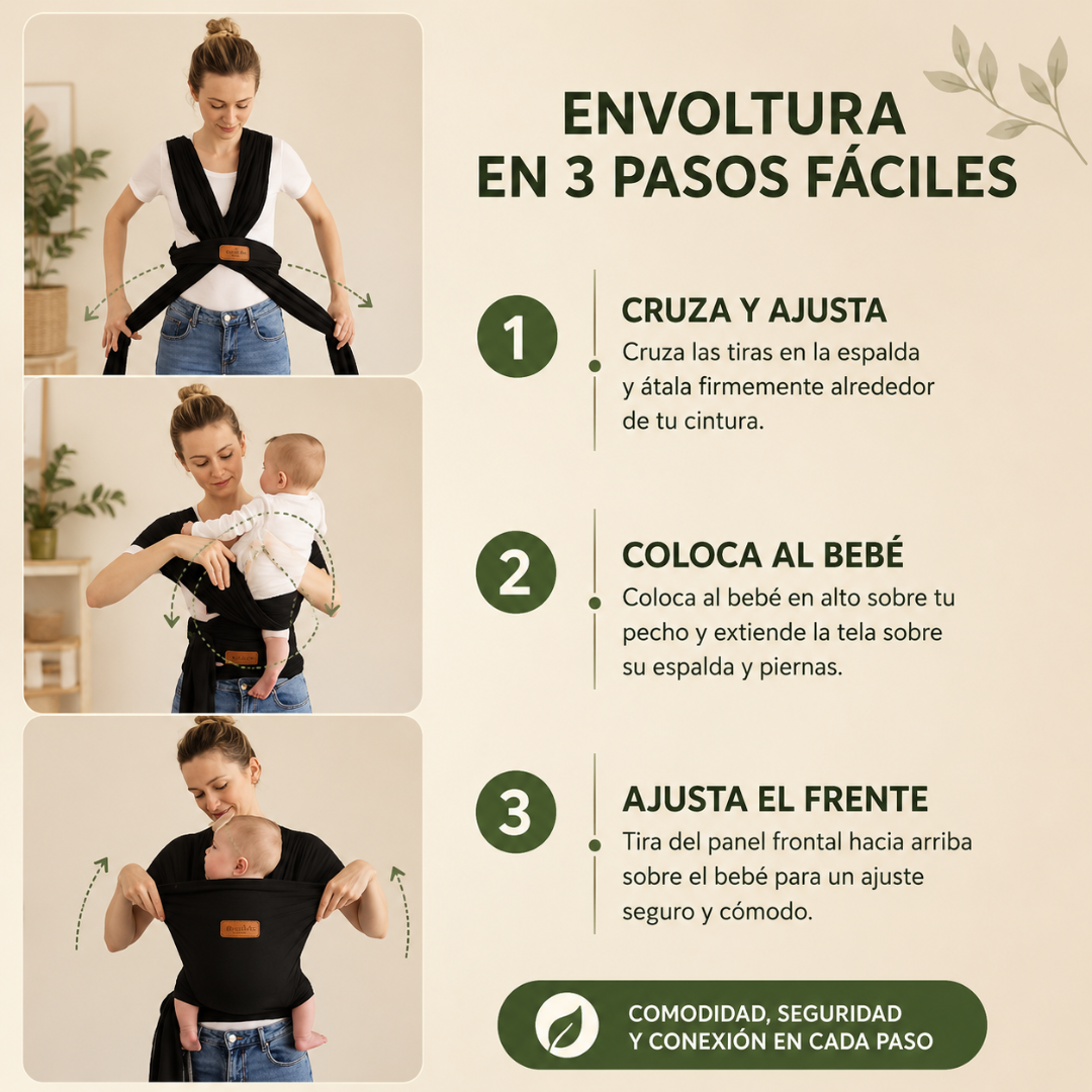 FULAR PARA BEBÉ O CARGADOR ERGONÓMICO – Brazos libres, bebé cerca