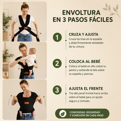 FULAR PARA BEBÉ O CARGADOR ERGONÓMICO – Brazos libres, bebé cerca