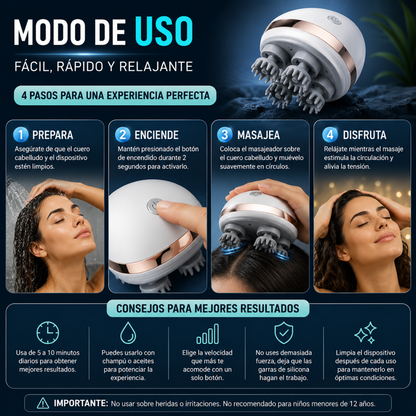 SMART SCALP MASSAGER – Alivio para cabeza y cuero cabelludo
