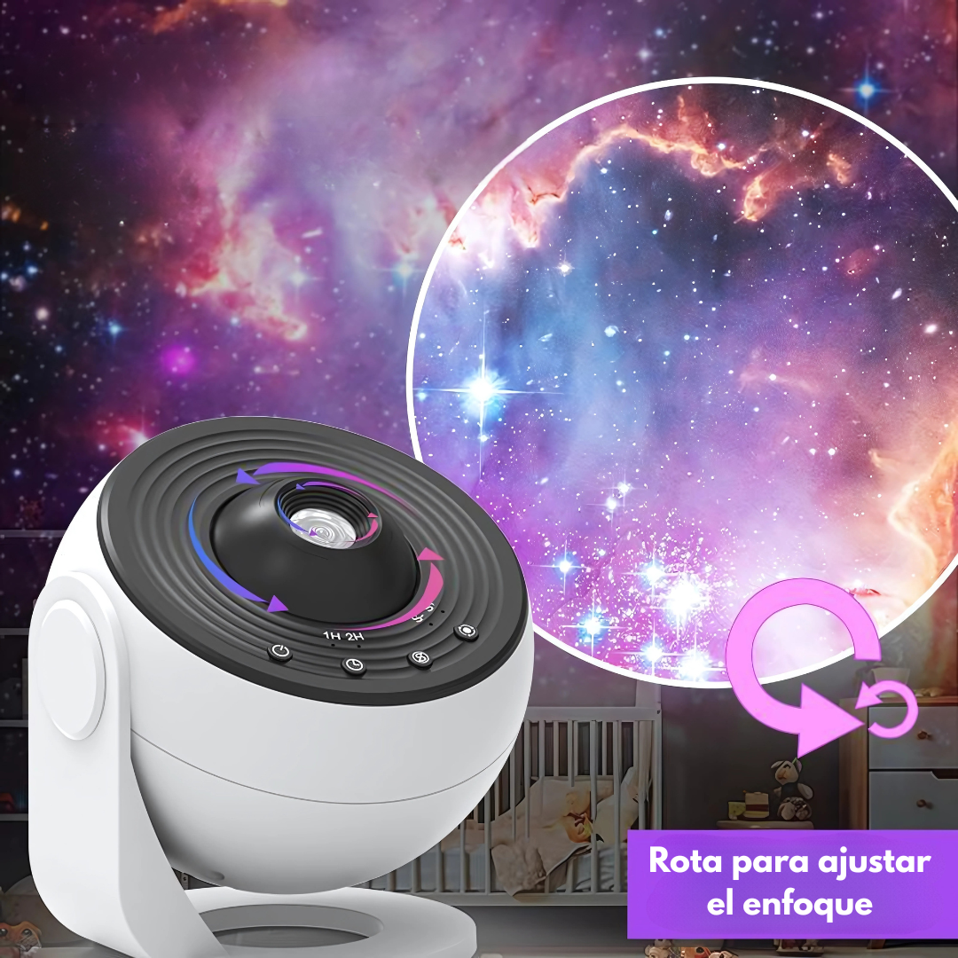 PROYECTOR ESPACIAL — Crea noches mágicas llenas de estrellas, color y movimiento en cualquier habitación