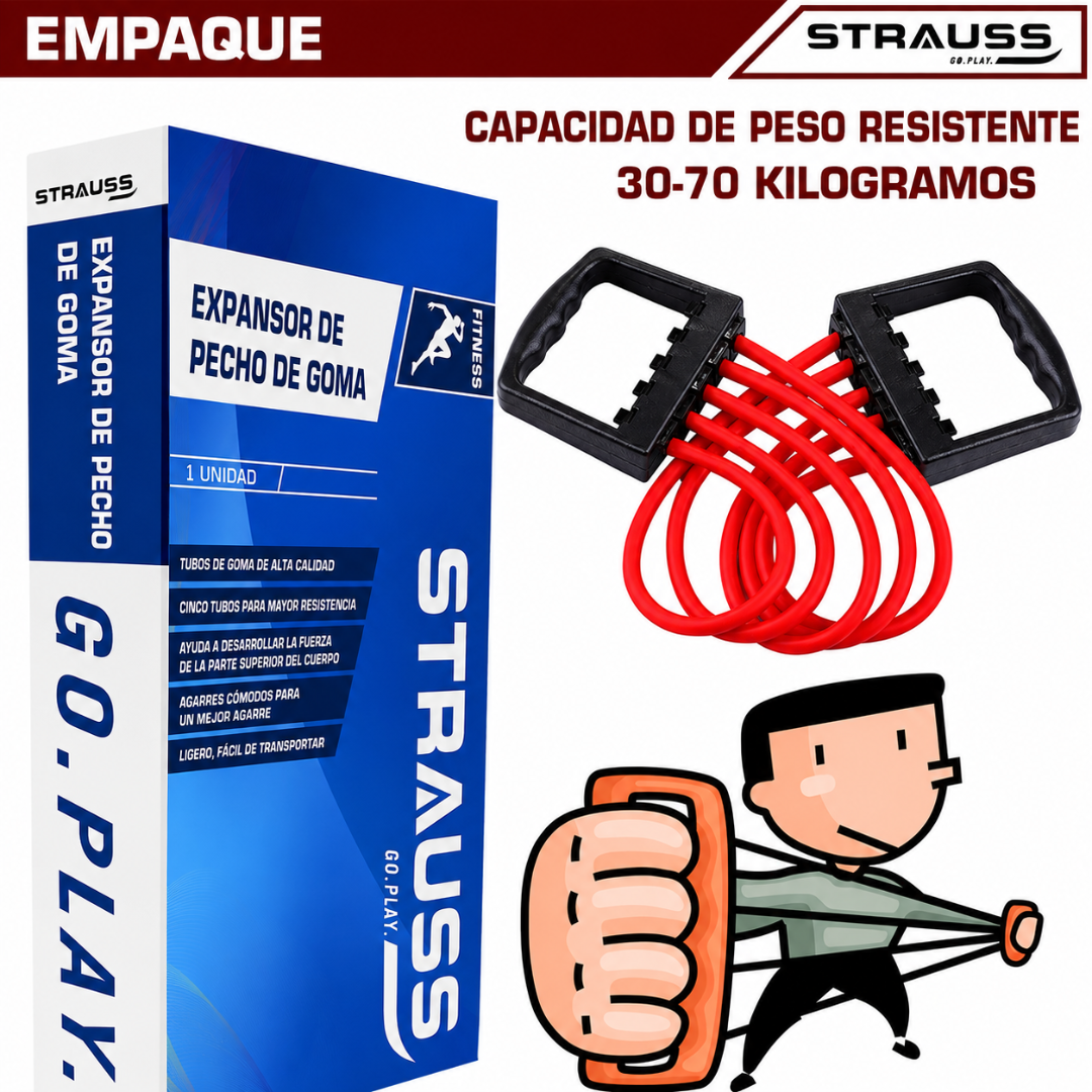 BANDAS ELÁSTICAS CHEST EXPANDER — Entrena fuerte desde casa sin máquinas
