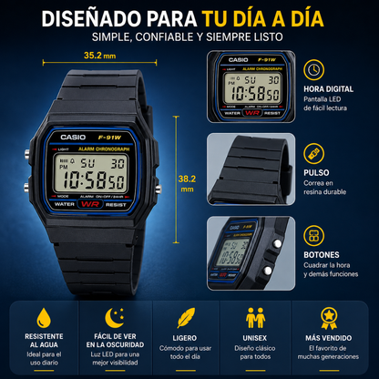 RELOJ CASIO F-91W – El clásico que nunca falla