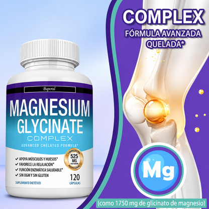 MAGNESIUM GLYCINATE COMPLEX *90 CAP — Relajación, descanso y bienestar diario